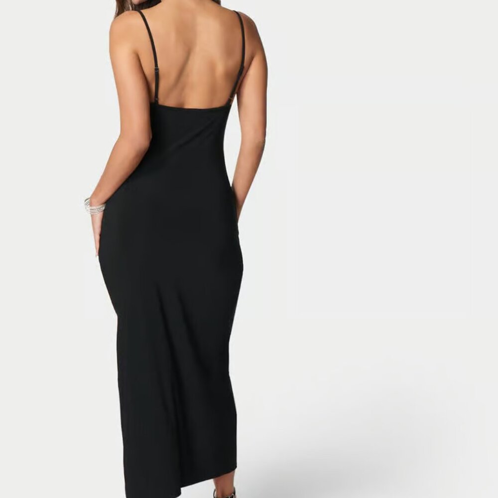 NWT Black Bebe Cowl‎ Neck Midi Dress Size S - Picture 9 of 9
